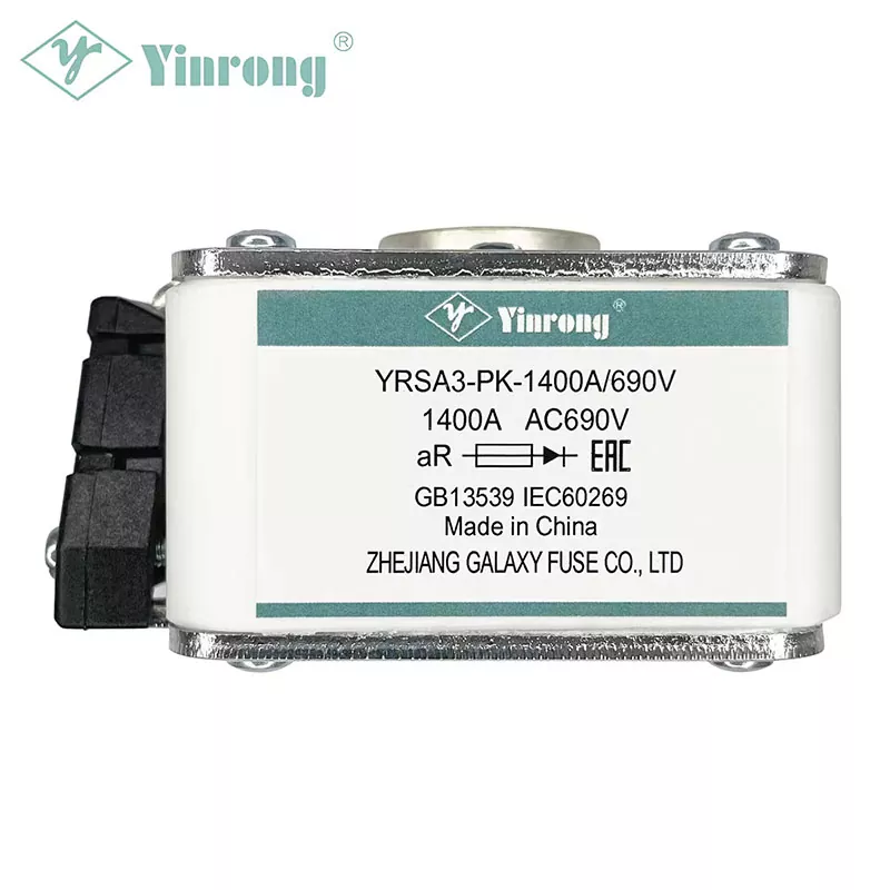 690VAC 1400A Square Body ฟิวส์ aR ที่เร็วเป็นพิเศษ
